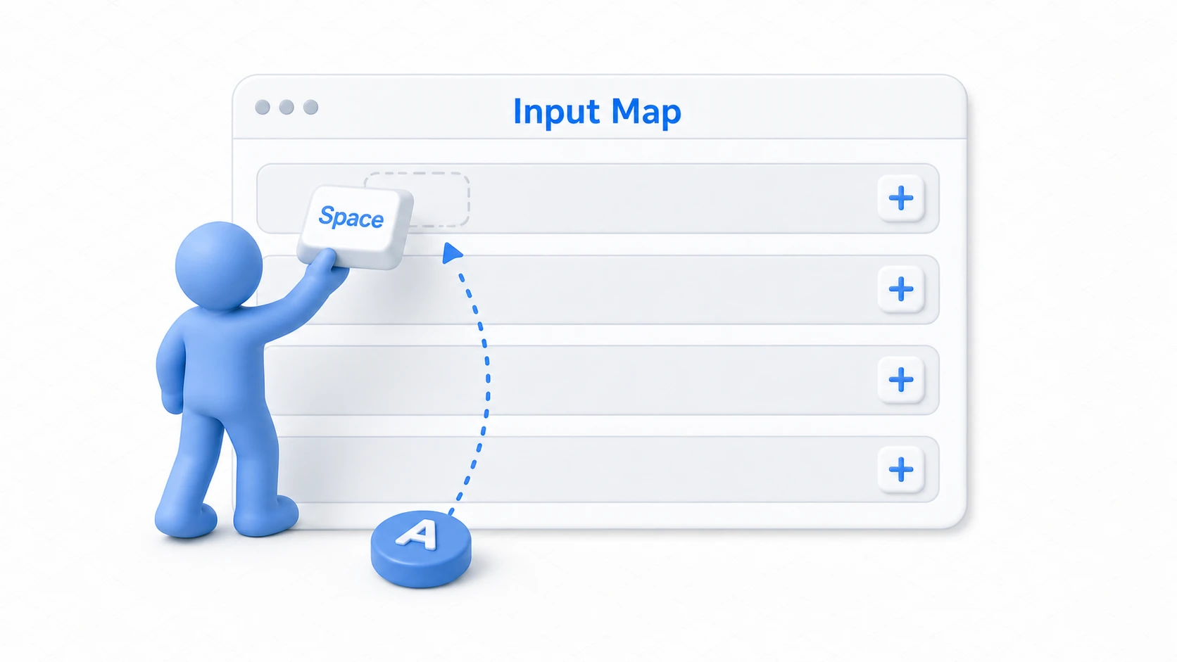 Input Mapのスロットへキーを登録する様子を示すイメージ図