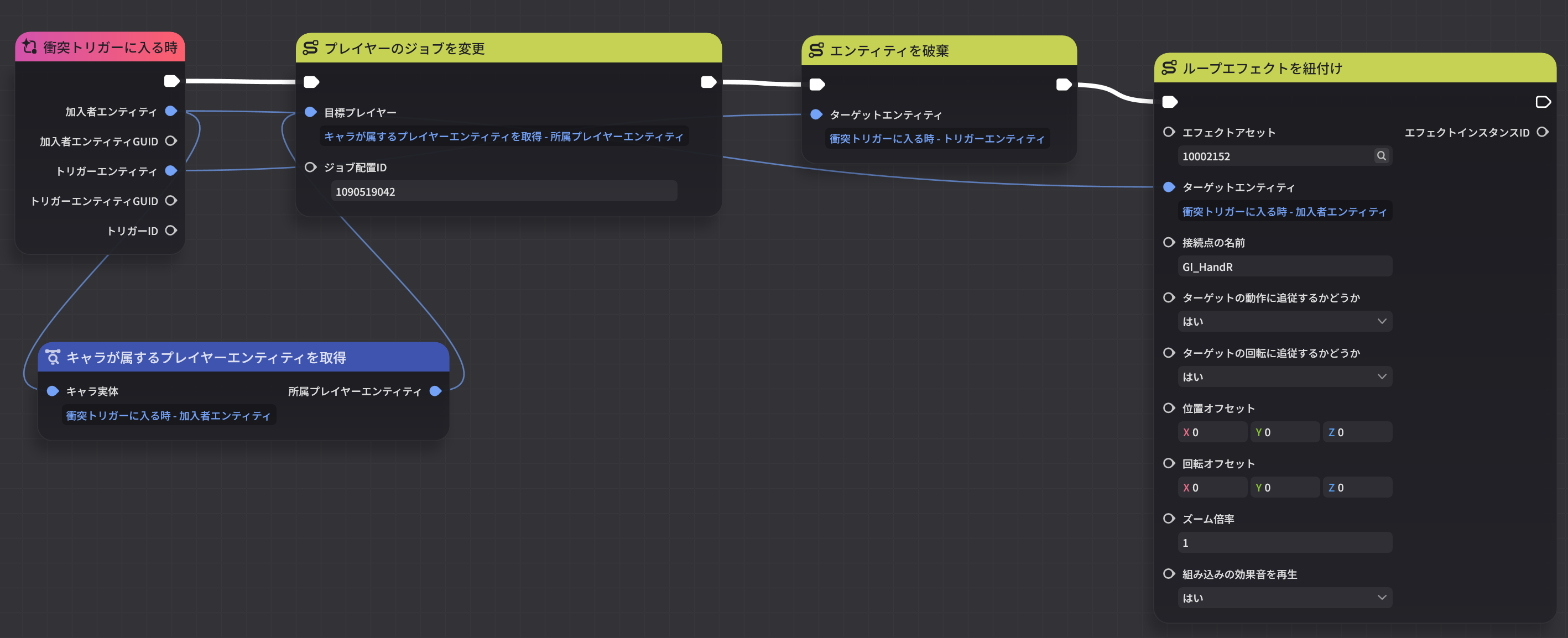 戦闘能力を獲得のノード設定