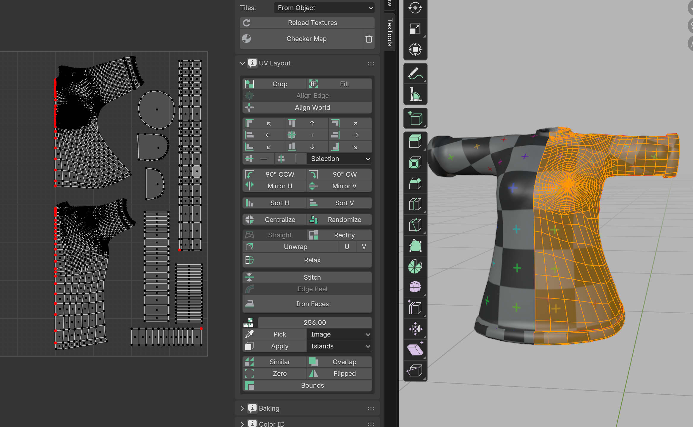 UVを半面に配置した状態
