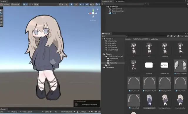 Unityエディタ上でイラストが差し替わったことを確認