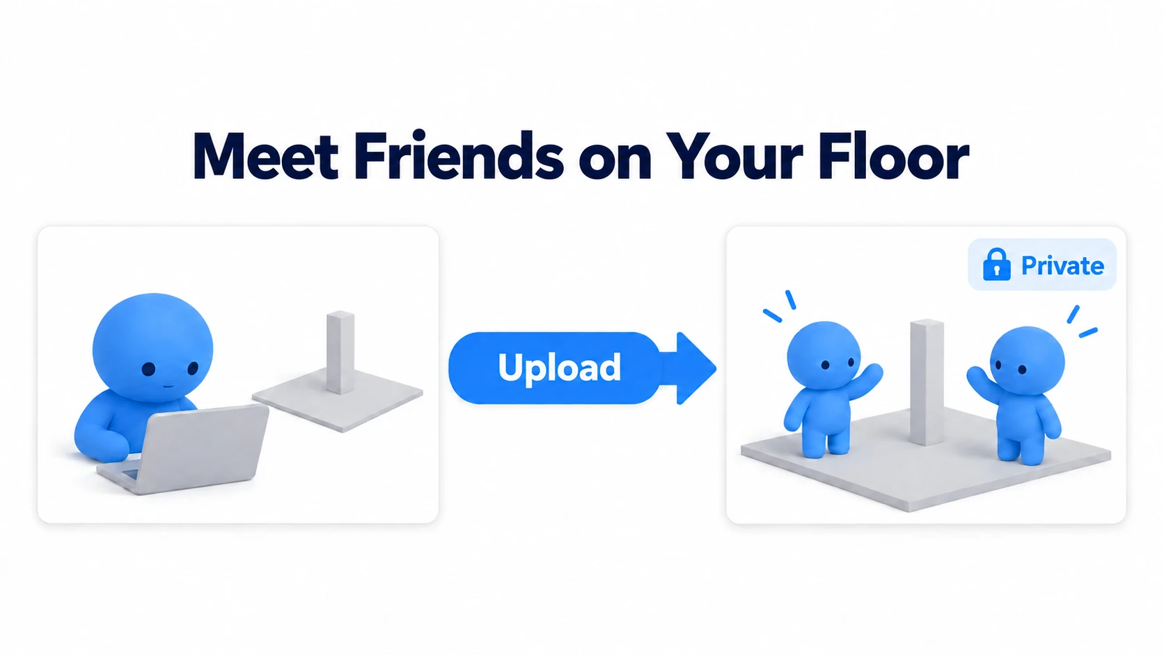 Uploading the floor you built and meeting friends in a Private world