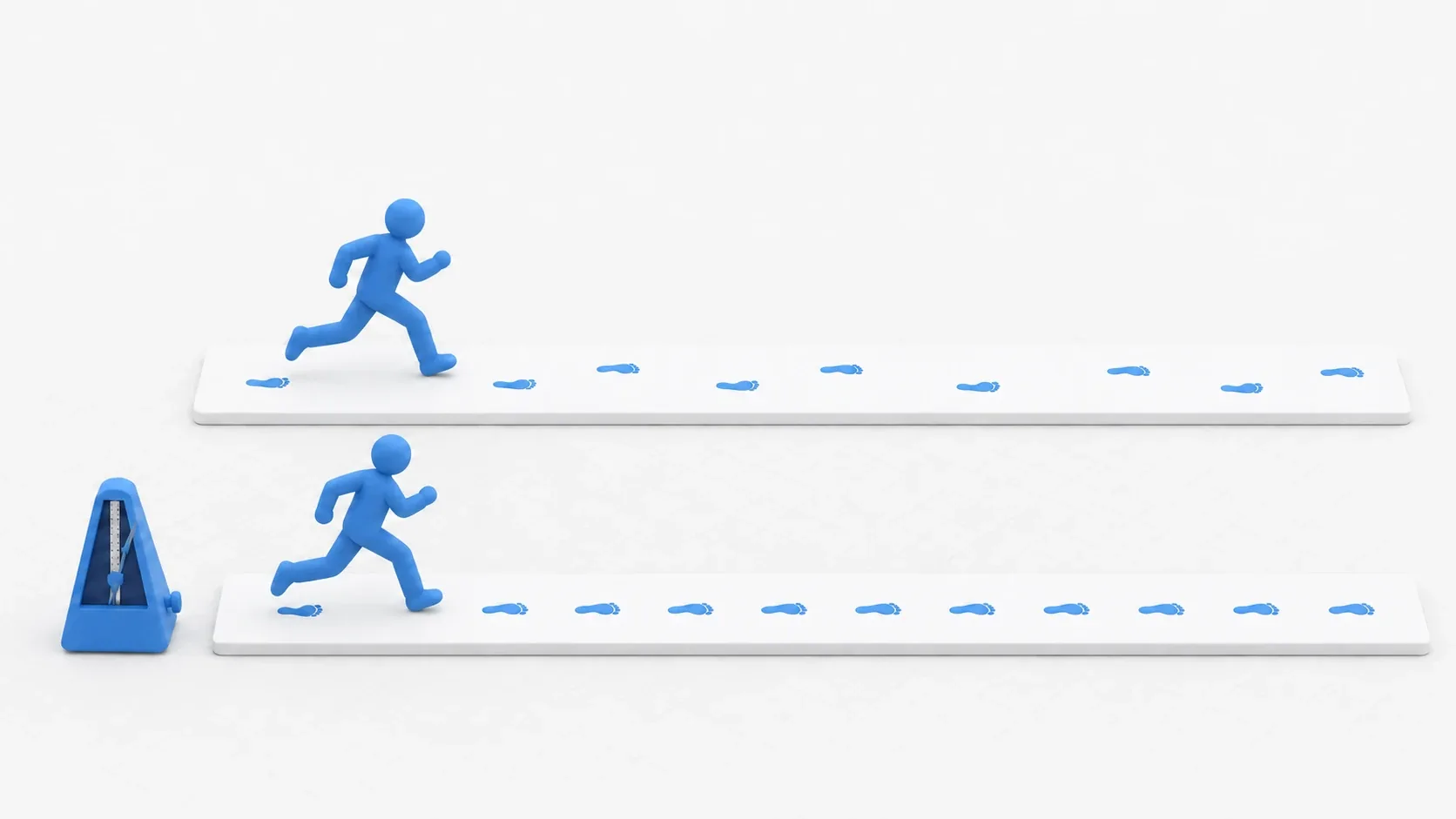 Two game-loop lanes: one running at a steady rhythm and one with irregular gaps
