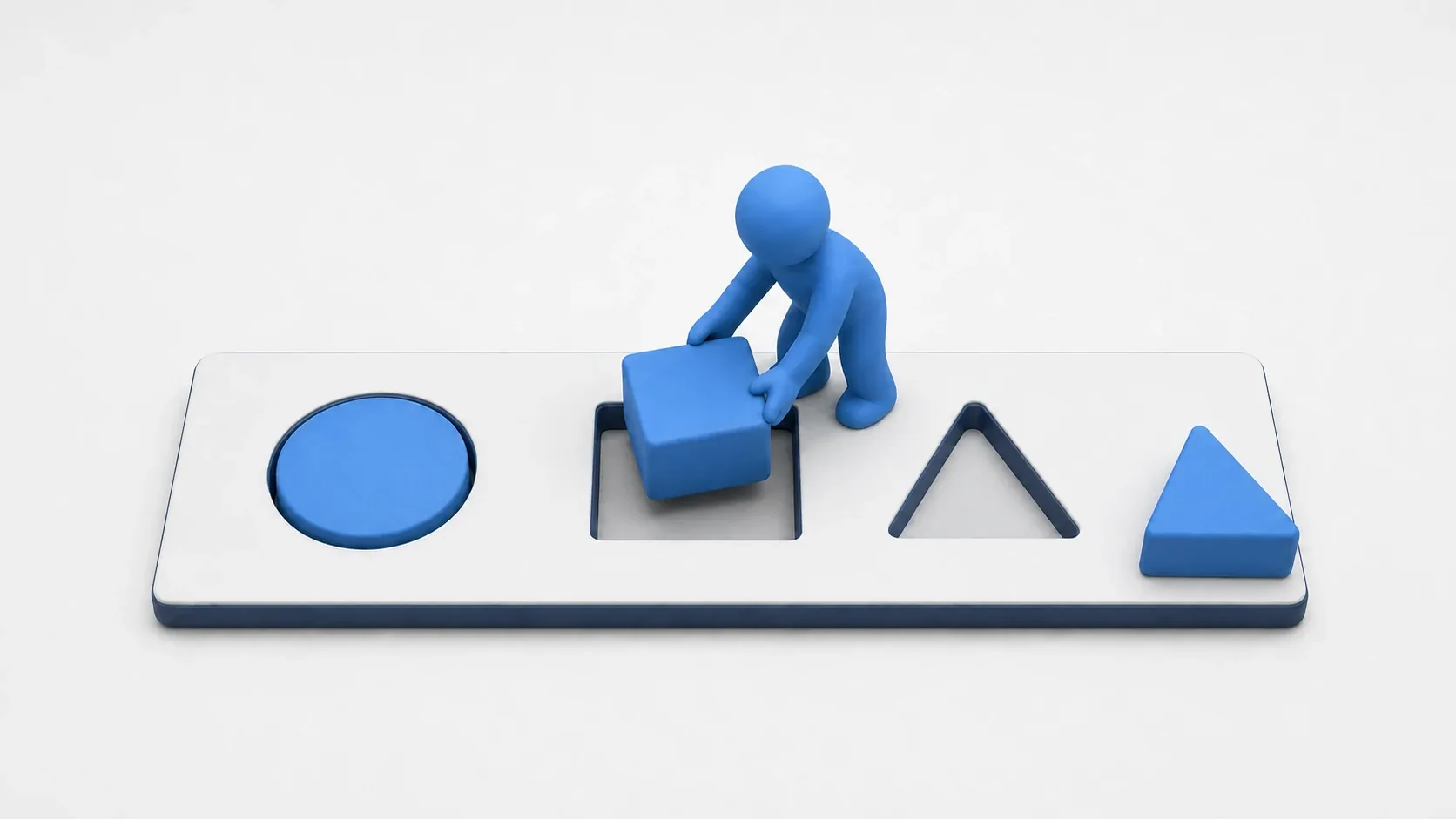 Illustration of static typing, where only blocks of the matching shape fit into the hole
