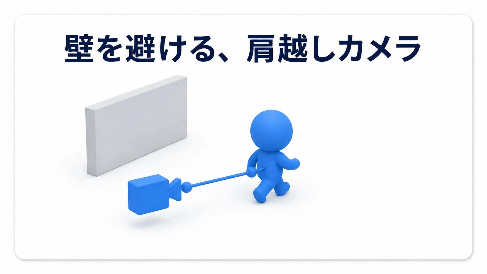 キャラクターとカメラの間に腕を挟む、Spring Armの三人称カメラのイメージ