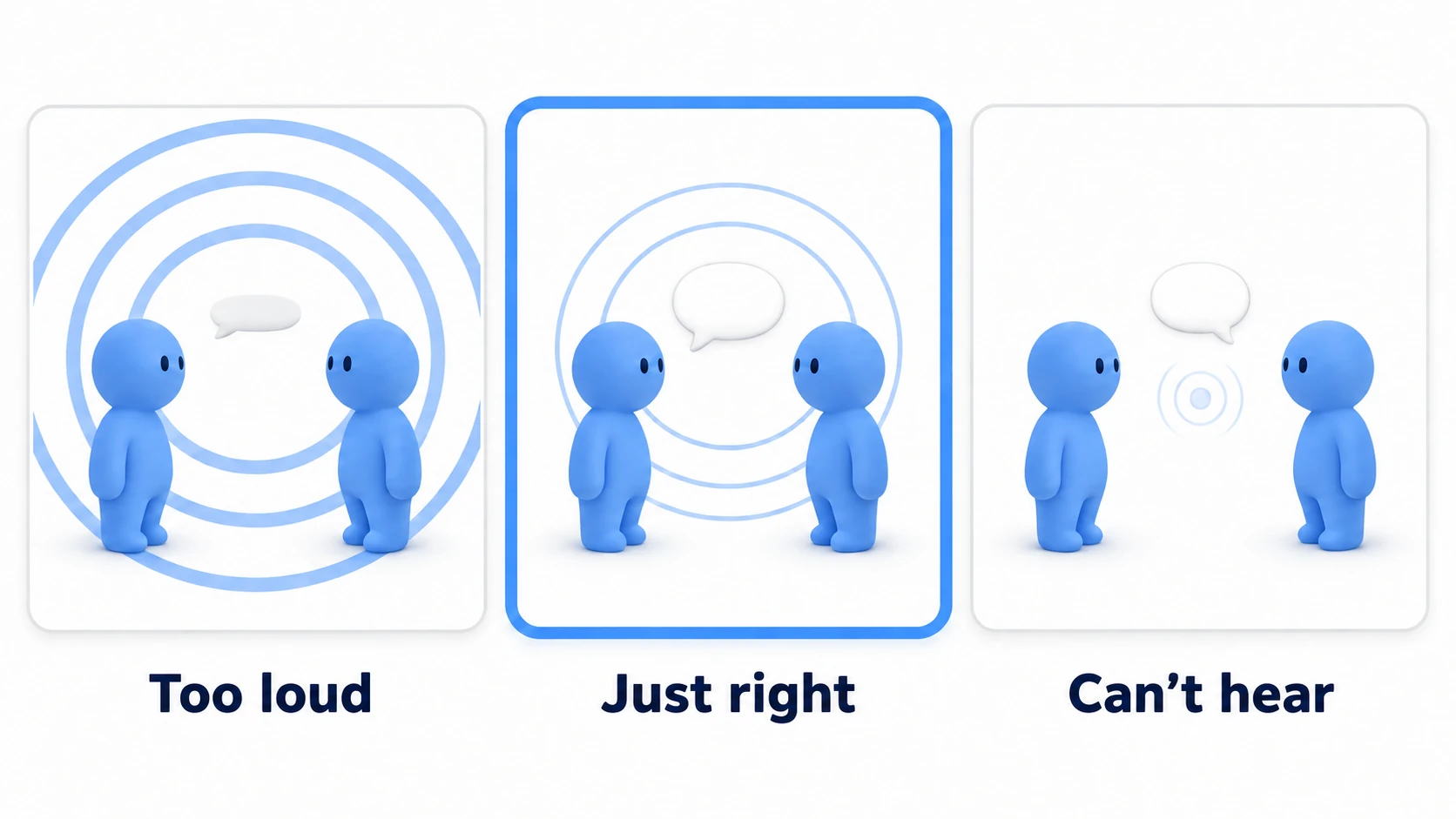 A volume where you can talk without raising your voice is the right one