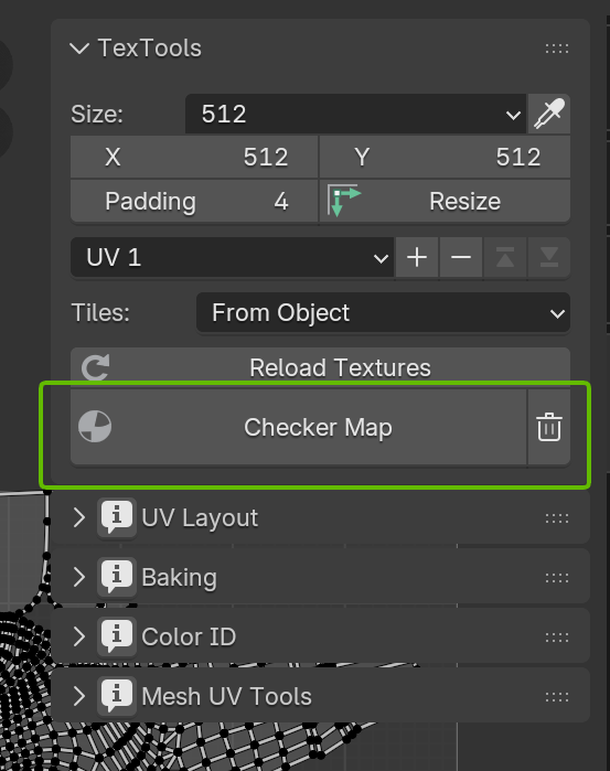 TexToolsのChecker Mapボタン