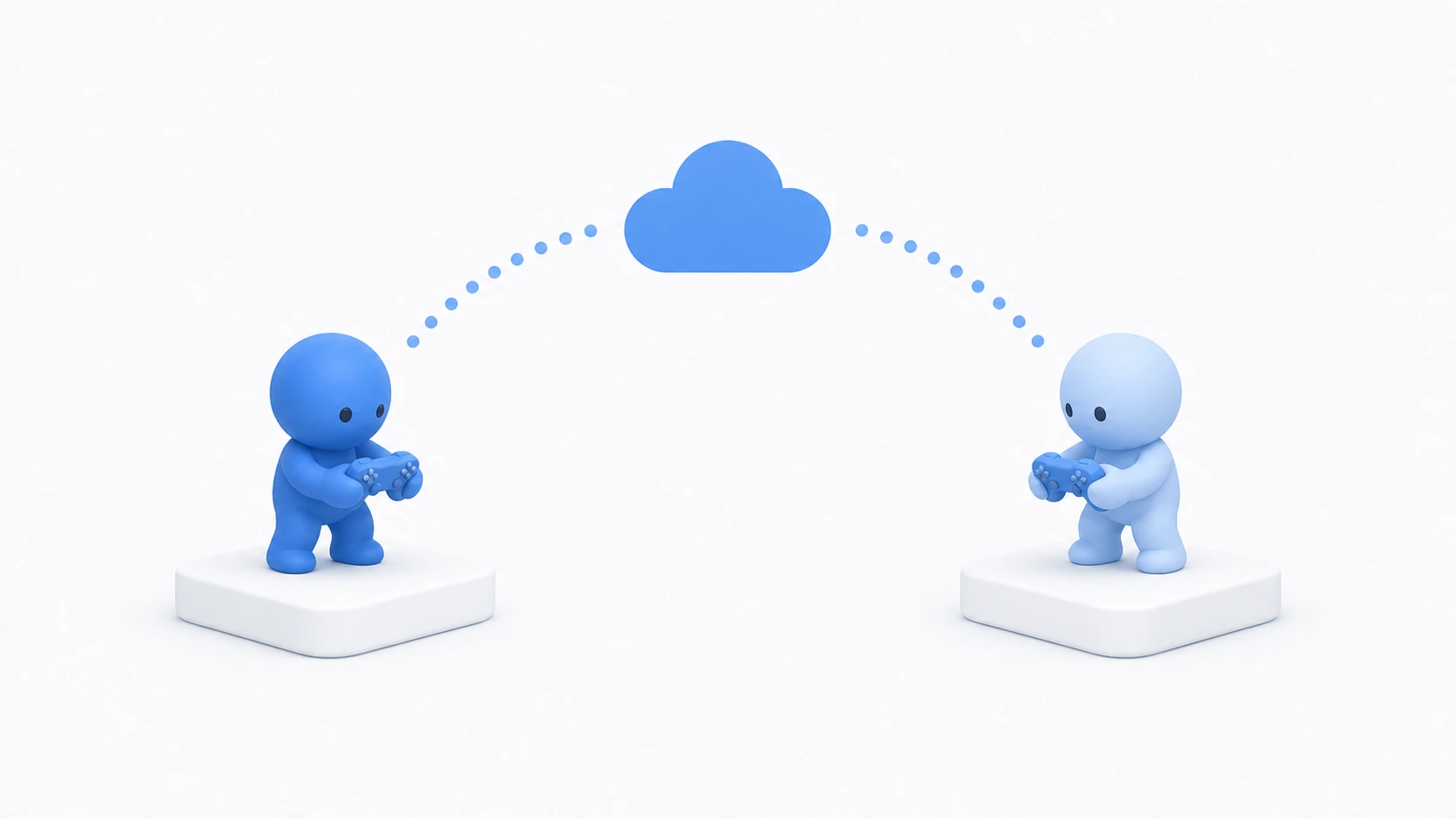 インターネット越しに2人のプレイヤーがつながるイメージ