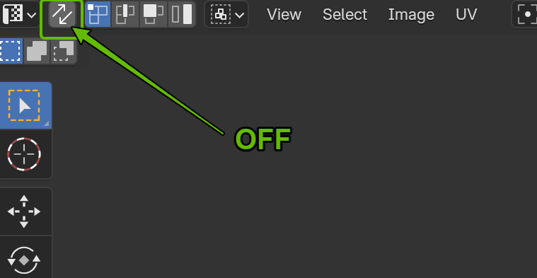 UV Sync Selectionボタンの位置