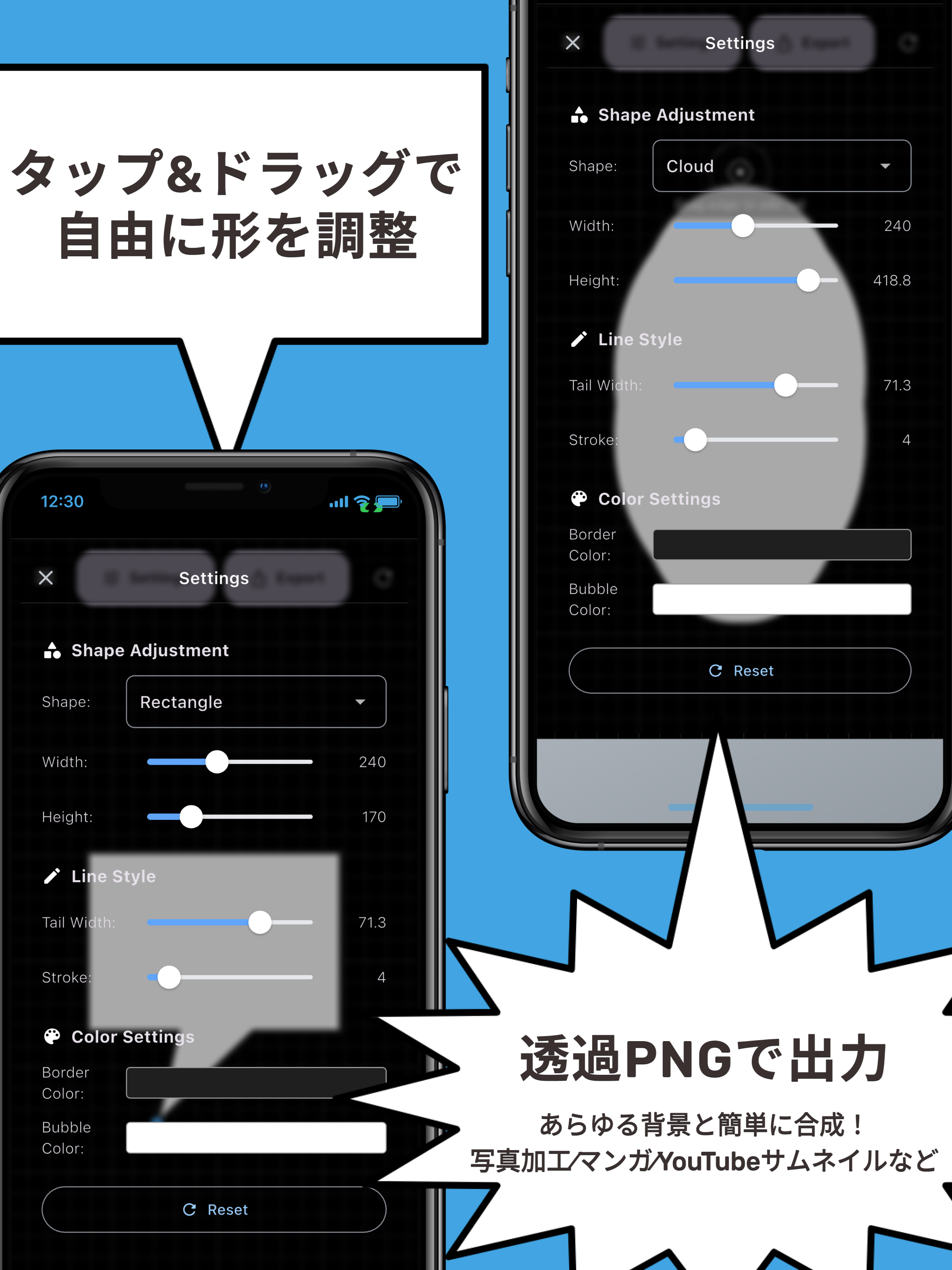 カスタマイズ画面 - 詳細設定とプレビュー
